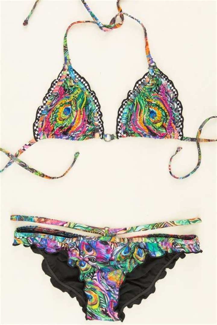 Cacique Embroidered Swim String Bikini Top ($48.95) High Waist Swim Brief &ndash; Contrast Binding ($44.95), Cacique.com