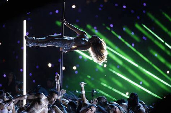 Jennifer Lopez performs during halftime of the NFL Super Bowl 54 football game between the San Francisco 49ers and the Kansas City Chiefs Sunday, Feb. 2, 2020, in Miami Gardens, Fla. (AP Photo/Chris O'Meara)