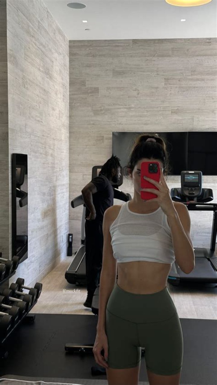 Kendall Jenner In One-Piece Workout Outfit