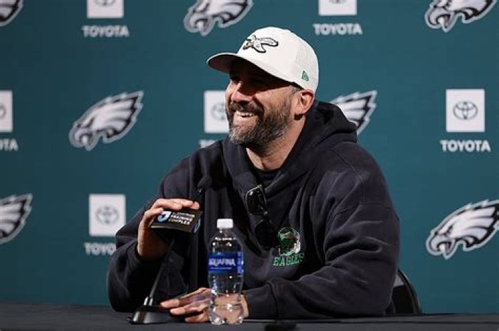 Philadelphia Eagles' Jason Kelce walks to the field during NFL divisional round playoff football game, in Philadelphia Giants Eagles Football, Philadelphia, United States - 21 Jan 2023