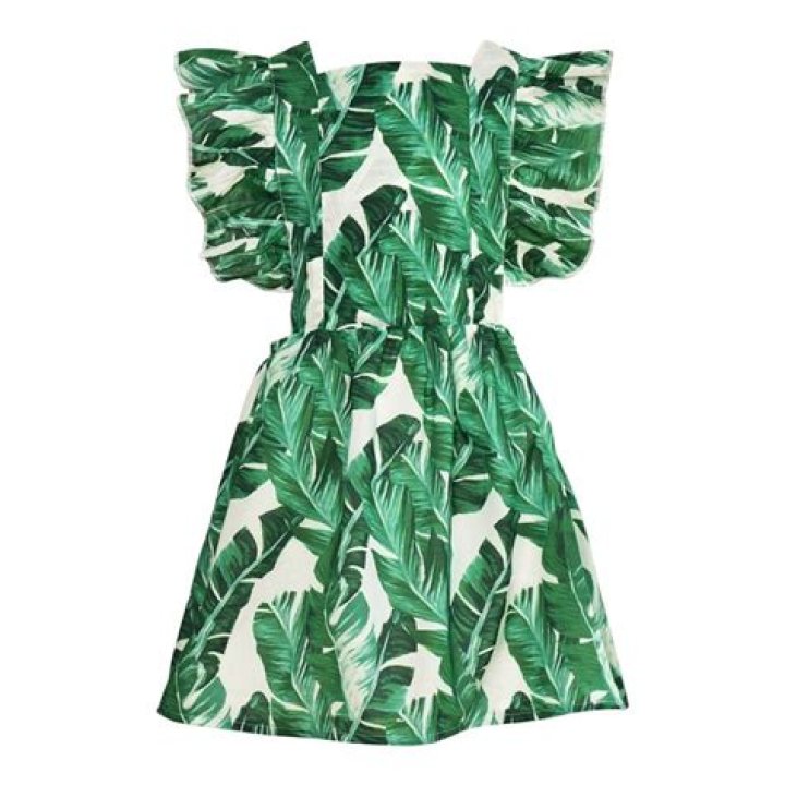 Pink Elephant Organics Flutter Sleeve Bib Dress